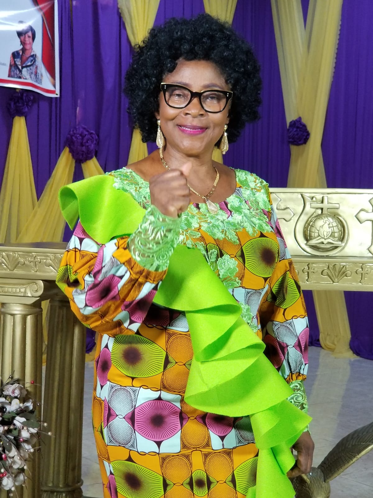 Prophetess Ade-Salu at the pulpit