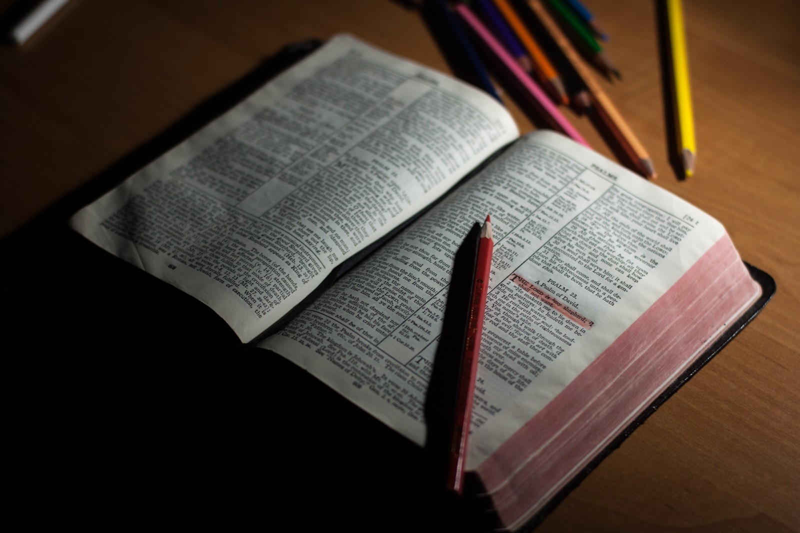 An open Bible